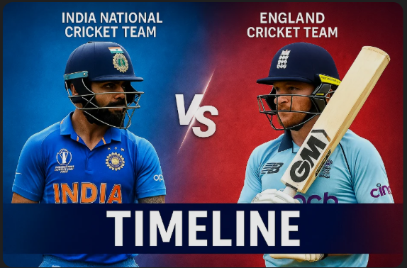 england cricket team vs india national cricket team timeline